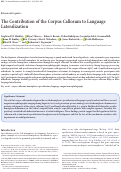 Cover page: The Contribution of the Corpus Callosum to Language Lateralization