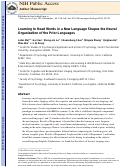 Cover page: Learning to read words in a new language shapes the neural organization of the prior languages