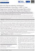 Cover page: Efavirenz Pharmacokinetics and Human Immunodeficiency Virus Type 1 (HIV-1) Viral Suppression Among Patients Receiving Tuberculosis Treatment Containing Daily High-Dose Rifapentine