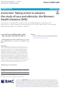 Cover page: Correction: Taking action to advance the study of race and ethnicity: the Women’s Health Initiative (WHI)