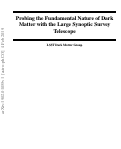 Cover page: Probing the Fundamental Nature of Dark Matter with the Large Synoptic Survey Telescope
