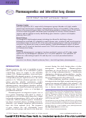 Cover page: Pharmacogenetics and interstitial lung disease