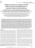 Cover page: Protein microarray analysis reveals BAFF-binding autoantibodies in systemic lupus erythematosus.