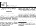 Cover page: Reforming California: Political Patchwork versus a Constitutional Convention