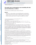 Cover page: The genetic basis of endometriosis and comorbidity with other pain and inflammatory conditions