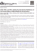 Cover page: Older HIV+ and HIV− Adults Provide Similar Definitions of Successful Aging: A Mixed-Methods Examination