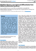 Cover page: Morbihan disease: a case report and differentiation from Melkersson-Rosenthal syndrome