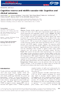 Cover page: Cognitive reserve and midlife vascular risk: Cognitive and clinical outcomes