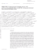 Cover page: H0LiCOW – X. Spectroscopic/imaging survey and galaxy-group identification around the strong gravitational lens system WFI 2033−4723