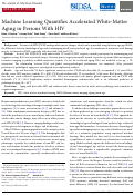 Cover page: Machine Learning Quantifies Accelerated White-Matter Aging in Persons With HIV.