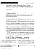 Cover page: Intraoperative changes in transcranial motor evoked potentials and somatosensory evoked potentials predicting outcome in children with intramedullary spinal cord tumors.