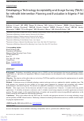 Cover page: Developing a Technology Acceptability and Usage Survey (TAUS) for mHealth Intervention Planning and Evaluation in Nigeria: Pilot Study.