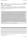 Cover page: Effects of genetically predicted posttraumatic stress disorder on autoimmune phenotypes.