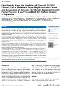 Cover page: Final Results From the Randomized Phase III ASCENT Clinical Trial in Metastatic Triple-Negative Breast Cancer and Association of Outcomes by Human Epidermal Growth Factor Receptor 2 and Trophoblast Cell Surface Antigen 2 Expression.