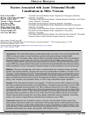 Cover page: Factors Associated with Acute Telemental Health Consultations in Older Veterans