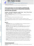 Cover page: Clinical performance of a free-breathing spatiotemporally accelerated 3-D time-resolved contrast-enhanced pediatric abdominal MR angiography