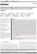 Cover page: Partitioning heritability analyses unveil the genetic architecture of human brain multidimensional functional connectivity patterns