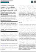 Cover page: Diagnostic Testing and Antibiotic Use in Young Children With Community-Acquired Pneumonia in the United States, 2008-2015.