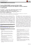 Cover page: The first NINDS/NIBIB consensus meeting to define neuropathological criteria for the diagnosis of chronic traumatic encephalopathy