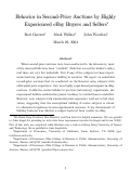 Cover page: Behavior in Second-Price Auctions by Highly Experienced eBay Buyers and Sellers