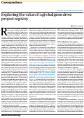 Cover page: Exploring the value of a global gene drive project registry