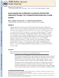 Cover page: Assessing the Key to Effective Coaching in Parent–Child Interaction Therapy: The Therapist-Parent Interaction Coding System