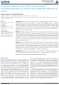 Cover page: Long-Term Disease Control with Triapine-Based Radiochemotherapy for Patients with Stage IB2–IIIB Cervical Cancer