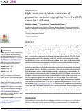 Cover page: High-resolution gridded estimates of population sociodemographics from the 2020 census in California.