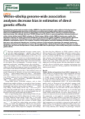 Cover page: Within-sibship genome-wide association analyses decrease bias in estimates of direct genetic effects