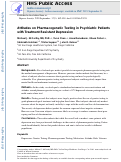 Cover page: Attitudes on pharmacogenetic testing in psychiatric patients with treatment‐resistant depression