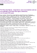 Cover page: The Ross Sea Dipole – Temperature, Snow Accumulation and Sea Ice Variability in the Ross Sea Region, Antarctica, over the Past 2,700 Years