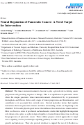 Cover page: Neural Regulation of Pancreatic Cancer: A Novel Target for Intervention