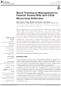 Cover page: Blood Transfusion Management for Patients Treated With Anti-CD38 Monoclonal Antibodies.