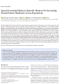 Cover page: Spaced Learning Enhances Episodic Memory by Increasing Neural Pattern Similarity Across Repetitions