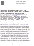 Cover page: Fine mapping of chromosome 5p15.33 based on a targeted deep sequencing and high density genotyping identifies novel lung cancer susceptibility loci