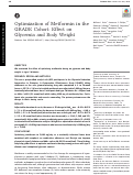 Cover page: Optimization of Metformin in the GRADE Cohort: Effect on Glycemia and Body Weight