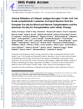 Cover page: Clinical Utilization of Chimeric Antigen Receptor T Cells in B Cell Acute Lymphoblastic Leukemia: An Expert Opinion from the European Society for Blood and Marrow Transplantation and the American Society for Transplantation and Cellular Therapy