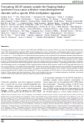 Cover page: Truncating SRCAP variants outside the Floating-Harbor syndrome locus cause a distinct neurodevelopmental disorder with a specific DNA methylation signature