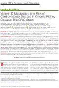 Cover page: Vitamin D Metabolites and Risk of Cardiovascular Disease in Chronic Kidney Disease: The CRIC Study.