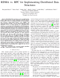 Cover page: RDMA vs. RPC for Implementing Distributed Data Structures.