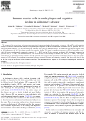 Cover page: Immune reactive cells in senile plaques and cognitive decline in Alzheimer’s disease