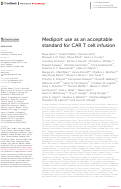 Cover page: Mediport use as an acceptable standard for CAR T cell infusion.