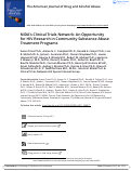 Cover page: NIDA’s Clinical Trials Network: An Opportunity for HIV Research in Community Substance Abuse Treatment Programs