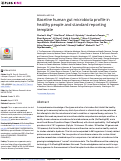 Cover page: Baseline human gut microbiota profile in healthy people and standard reporting template