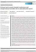 Cover page: Extreme heat increases stomatal conductance and drought‐induced mortality risk in vulnerable plant species