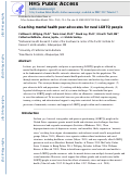 Cover page: Coaching mental health peer advocates for rural LGBTQ people