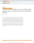 Cover page: Variants in the fetal genome near pro-inflammatory cytokine genes on 2q13 associate with gestational duration