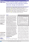 Cover page: I-SPY COVID adaptive platform trial for COVID-19 acute respiratory failure: rationale, design and operations