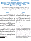 Cover page: Effectiveness of Maternal mRNA COVID-19 Vaccination During Pregnancy Against COVID-19-Associated Hospitalizations in Infants Aged &lt;6 Months During SARS-CoV-2 Omicron Predominance - 20 States, March 9, 2022-May 31, 2023.