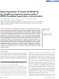 Cover page: Rapid degradation of mutant SLC25A46 by the ubiquitin-proteasome system results in MFN1/2-mediated hyperfusion of mitochondria